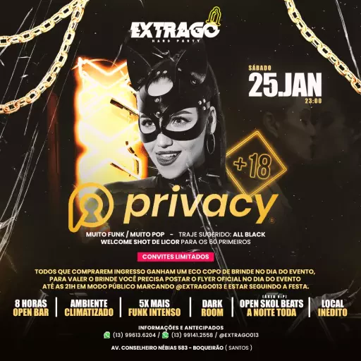 Foto do Evento EXTRAGO PRIVACY +18 OPEN BAR