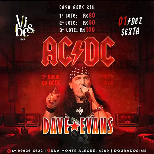 Foto do Evento Vibes - Dave Evans  - AC/DC