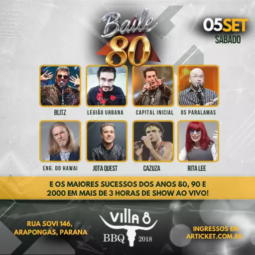 BAILE 80 NA VILLA 8 BBQ