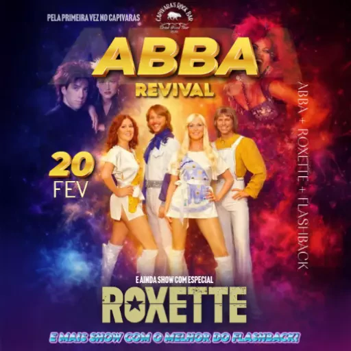 Foto do Evento TRIBUTO ABBA + ROXETTE + FLASHBACK