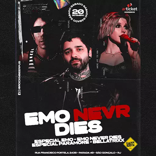 Foto do Evento ESPECIAL EMO NEVER DIES + BELLATRIXX
