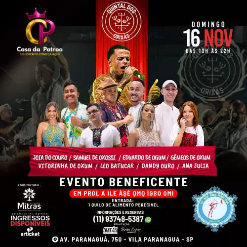Foto do Evento Quintal dos Orixás - Casa da Patroa