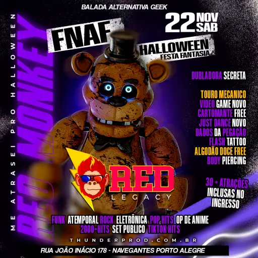 Foto do Evento Red Monkey - Halloween Fnaf