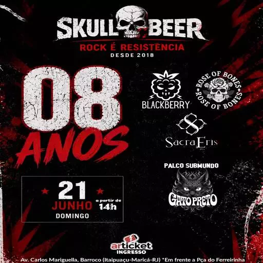 SKULL BEER 08 ANOS