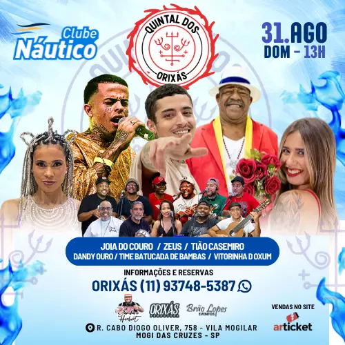 Foto do Evento QUINTAL DOS ORIXÁS | CLUBE NÁUTICO