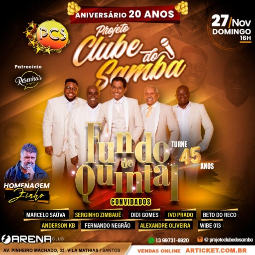 Foto do Evento Clube do Samba / Fundo de Quintal