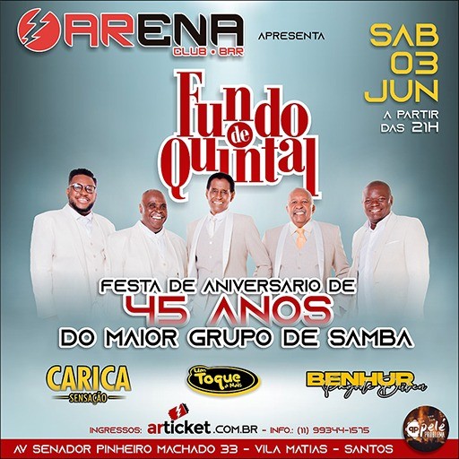 Fundo de Quintal apresenta sucessos da carreira em dois shows no