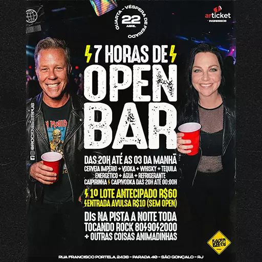 OPEN BAR - 7 HORAS DE LOUCURA!