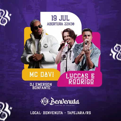 Foto do Evento Mc Davi / Luccas e Rodrigo