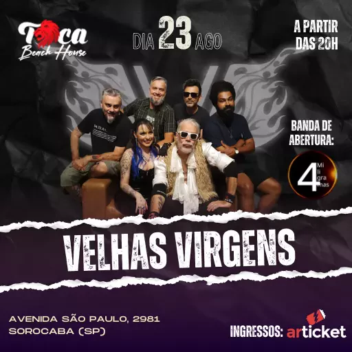 Foto do Evento Velhas Virgens no Toca Sorocaba