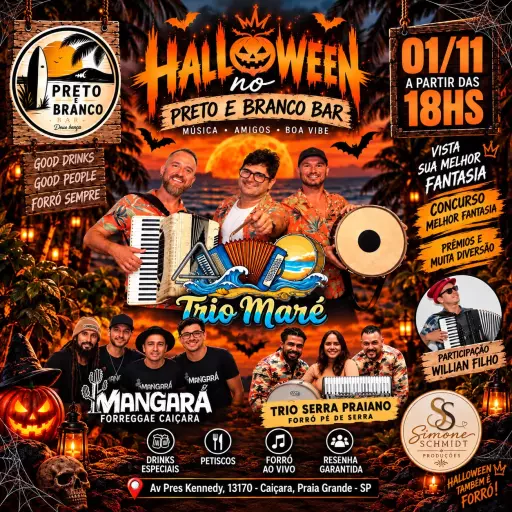 Halloween no Preto e Branco Bar