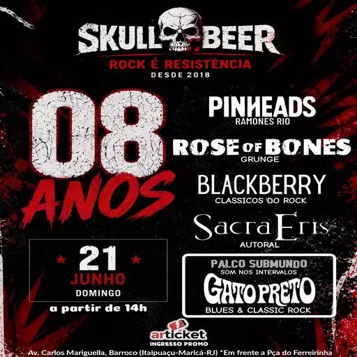 SKULL BEER 08 ANOS