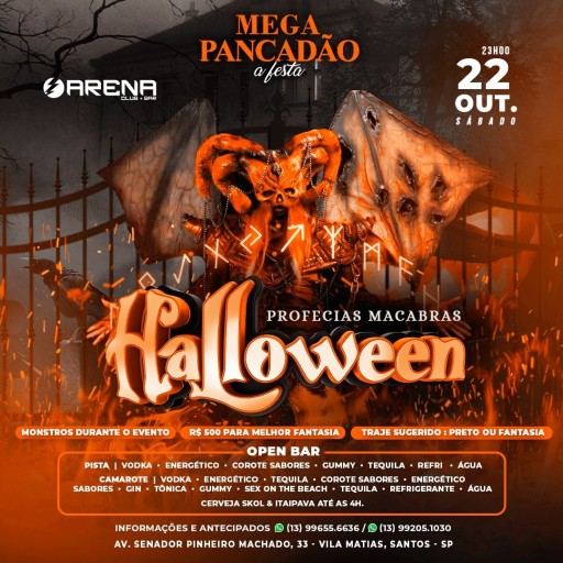 SÁBADO TÊM MEGA FESTA DE HALLOWEEN