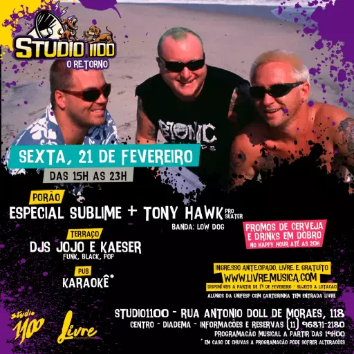 Foto do Evento ESPECIAL SUBLIME + TONY HAWK