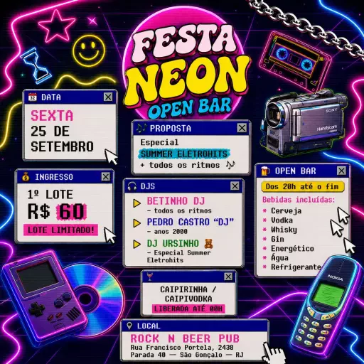 FESTA NEON COM OPENBAR