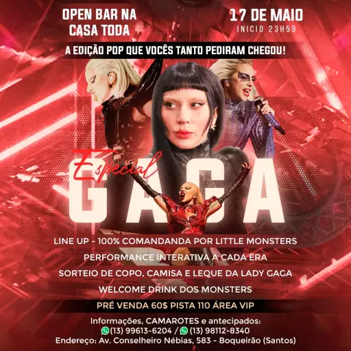 ESPECIAL LADY GAGA OPEN BAR